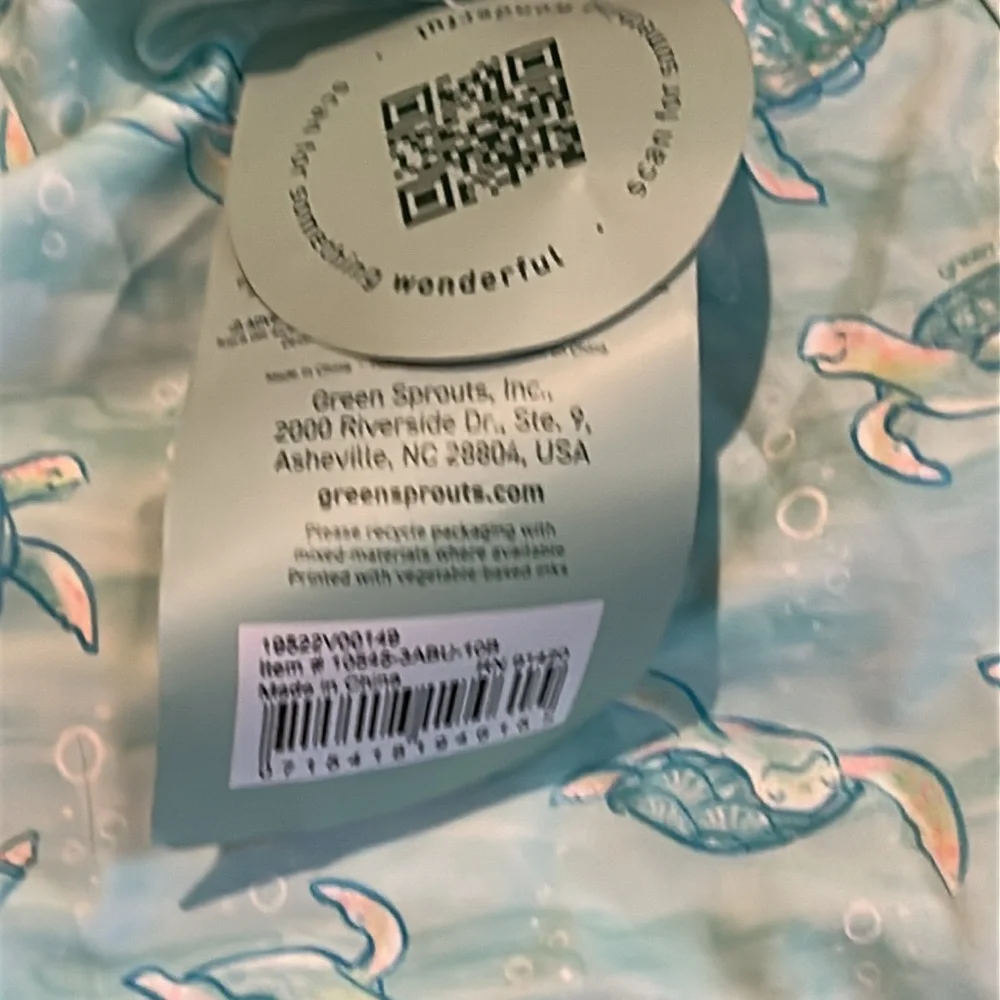 NWT Green Sprouts Baby Girls Lightweight Easy Change Swimsuit 6 mths‎ Turtle